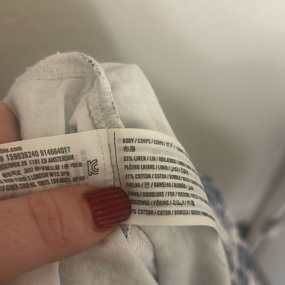 ✨Abercrombie & Fitch Linen-Blend Ruched Squareneck Mini Sz Medium Dress✨ - Picture 7 of 7